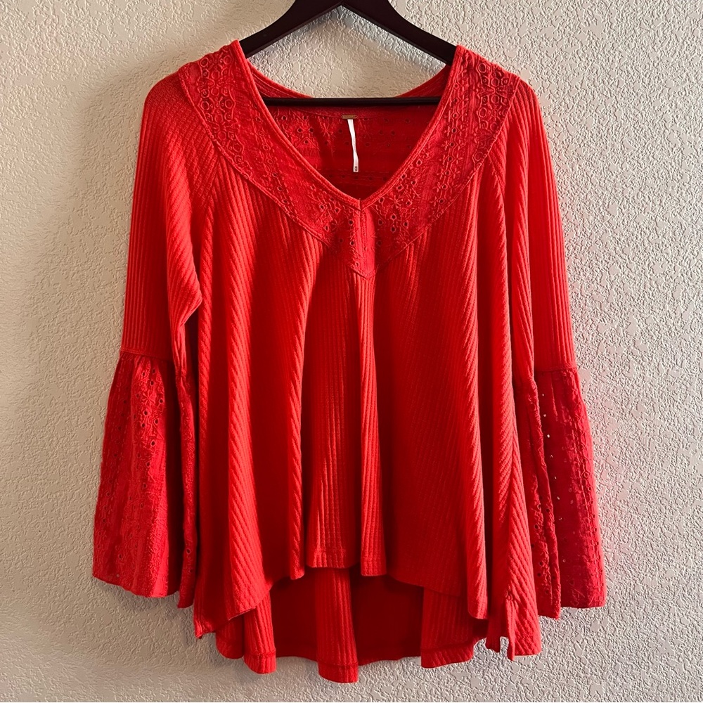 Free People Parisian Nights Belle Sleeve Top Size XS